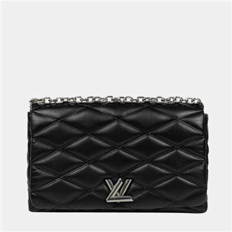 louis vuitton black quilted handbag